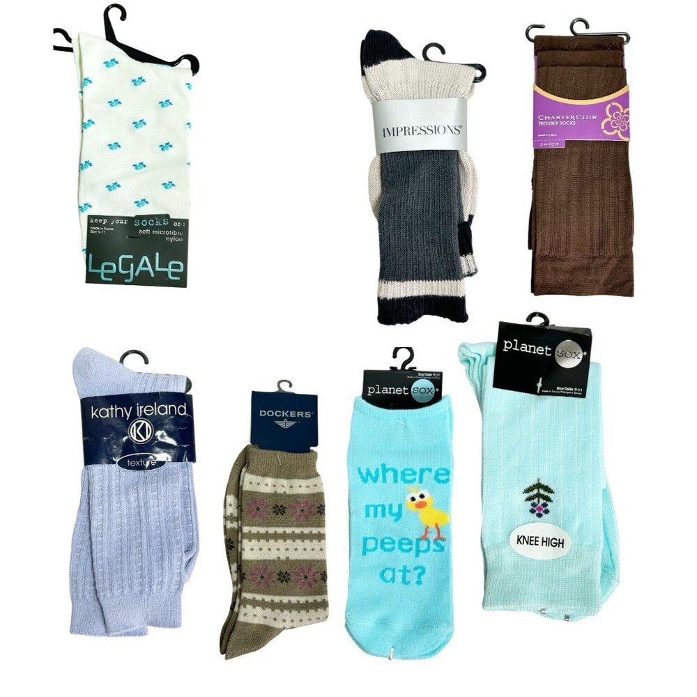 9 Pairs of Women's Socks in Various Style & Colors -  Sock Sz 9-11 - NWT